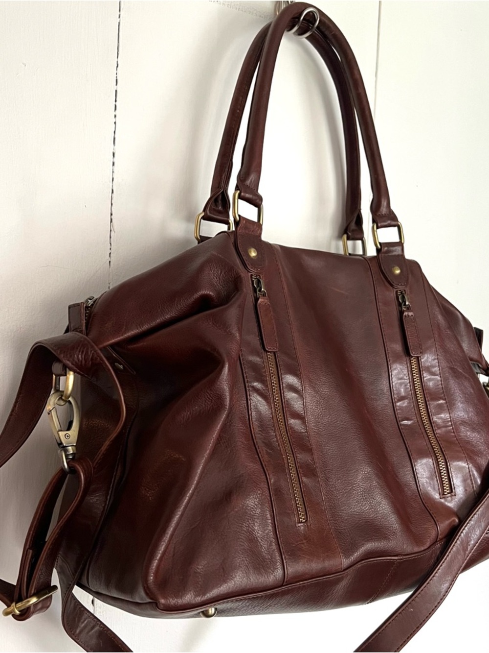 The Leather Store UK Brown Rustic Small Weekender Duffle Bag Travel - Picture 2 of 7